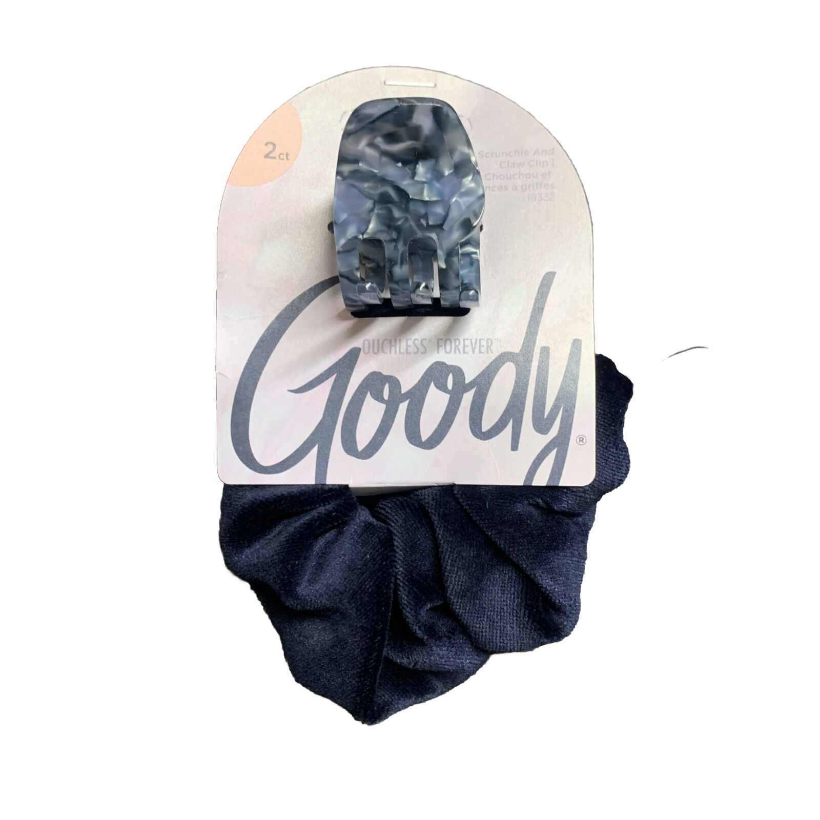 GOODY FOREVER SCRUNCHIE & CLAW CLIP-BLUE UPC:041457183328 PACK:72 NO INNER - Click Image to Close