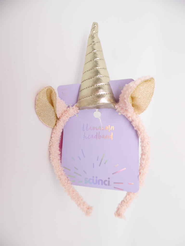 Scunci Llamacorn Fanciful Fuzzy Headband - Unicorn Horn + Llama Ears