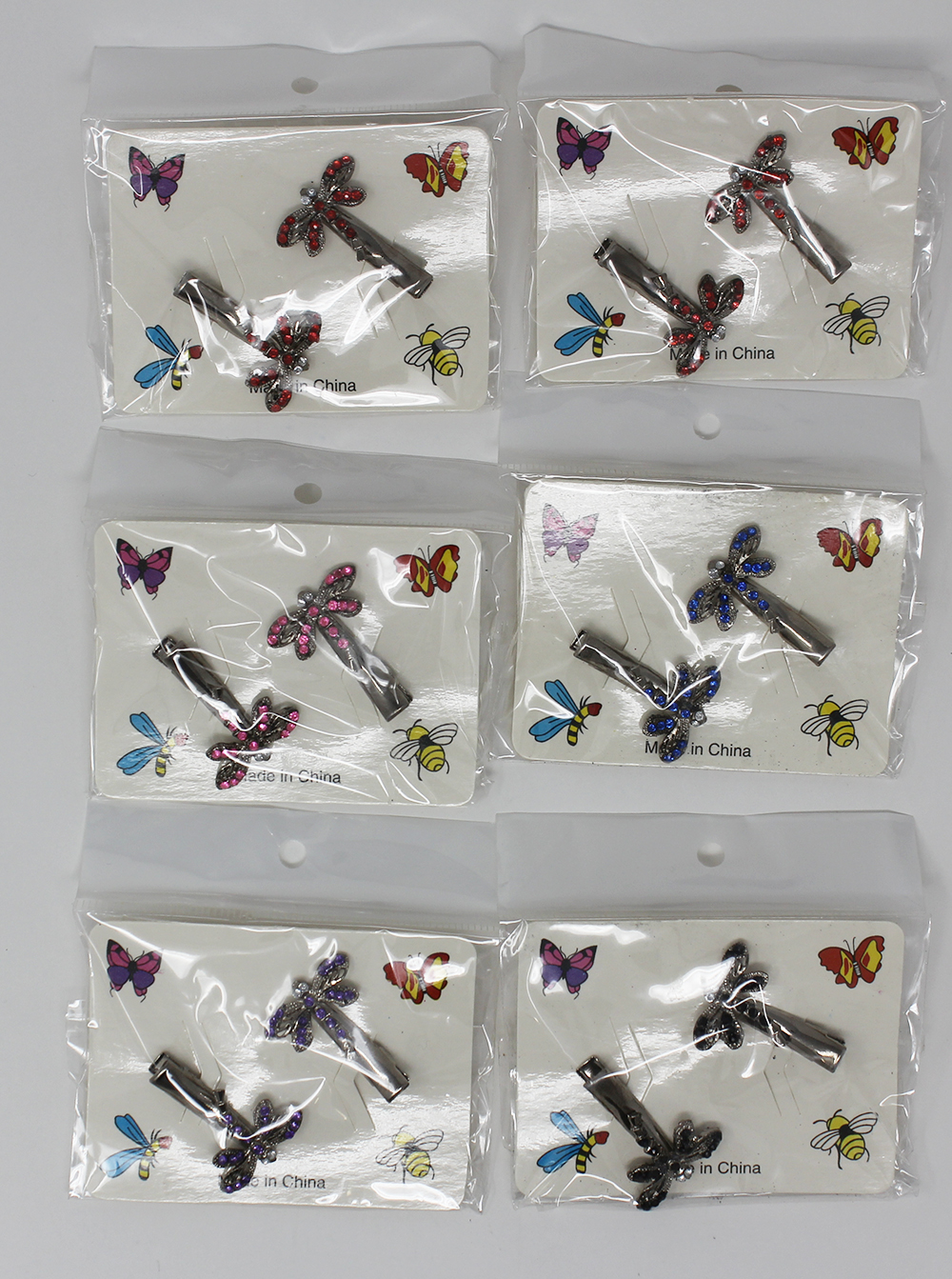 INSECTOPIA RHINESTONE DRAGONFLY SALON CLIPS, 2 COUNT PACK - Click Image to Close